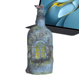 Resin Castle Decor Wine Bottle Shape Castle Sculpture Decor Portable Outdoor Garden Statues Figurines For Porch Lawn Yard