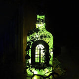 Resin Castle Decor Wine Bottle Shape Castle Sculpture Decor Portable Outdoor Garden Statues Figurines For Porch Lawn Yard