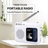 Retekess TR606 Radio FM AM Radio Cassette Playback Portable Radios FM AM Recording 3.5mm Earphone MIC Jack 2 Power Supply Method