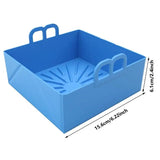 Reusable Air Fryers Oven Baking Tray Fried Chicken Basket Mat AirFryer Silicone Pot Square Replacement Grill Pan Accessories