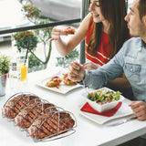 Rib Racks For Grilling Stainless Steel Steak Roast Rack For Outdoor Grill Rack For Slow Cook Picnic Camping Barbecue Indoor