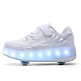 Roller Skate Shoes Boys Girls Kids Gift 2 Wheels Sneakers Fashion Sports Casual Children Women Lighted Led Flashing Brand Boots