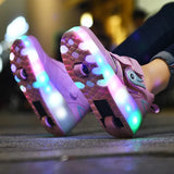 Roller Skates 2 Wheels Flashing Lighted Led Boots Children Boys Women Girls Kids Game Gift Fashion Sports Casual Sneakers Shoes