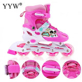 Roller Skates Adjustable Roller Inline Skates Shoes 4 Wheels Flashing Quad Skating Shoes Sneakers For Children Girls Outdoor Gym