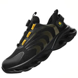 Rotary Buckle Work Sneakers Protective Shoes Lightweight Safety Shoes Puncture-Proof Anti-smash Steel Toe Shoes Work Boots Men