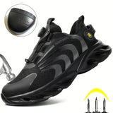 Rotary Buckle Work Sneakers Protective Shoes Lightweight Safety Shoes Puncture-Proof Anti-smash Steel Toe Shoes Work Boots Men