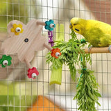 Rotating Bird Perch Toy Swiveling Round Stand Toy Bird Perches Birdcage Accessories For Chickens Hamsters Cockatiels Parakeet