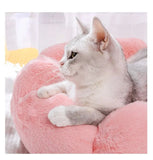 Round Flower Dog Bed for Small Large Dogs Soft Cat Mat Pet Deep Sleep Cushion Winter Warm Puppy Kennel Nest Dog Basket