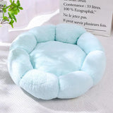 Round Flower Dog Bed for Small Large Dogs Soft Cat Mat Pet Deep Sleep Cushion Winter Warm Puppy Kennel Nest Dog Basket