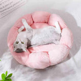 Round Flower Dog Bed for Small Large Dogs Soft Cat Mat Pet Deep Sleep Cushion Winter Warm Puppy Kennel Nest Dog Basket