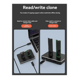 GW-M.2 SATA/Nvme Dual-Bay Hard Drive Docking Station Clone Offline Clone M.2 SSD Duplicator Data Transmission Usb3.1 US Plug