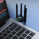 1300Mbps Wireless Network Card Dual Band 2.4/5.8Ghz USB 3.0 Wi-Fi Dongle 4 Antenna Wireless Receiver for PC/Laptop