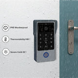 2-Wires Intercom System,7 Inch 1080P WiFi Touch Screen Video Doorphone System, 32G Card, Code Password Tuya App IC Card Unlock