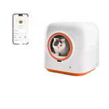 Automatic Self-Cleaning Smart Cat Litter Box 60L Odor-Eliminating Capacity Anti-Pinch Safety APP Control Hands-Free Waste