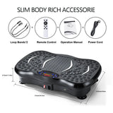 Vibration Plate Board Fitness Exercise Machine with Bluetooth Speaker Fat Burning Weight Loss Resistance Bands for Muscle Toning