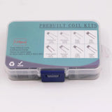120PCS Prebuilt Coil Kits 0.3Ω 0.45Ω 0.35Ω 0.5Ω 0.8Ω 8 Kinds of Coils 15PCS Each Prebuilt Coil Kits