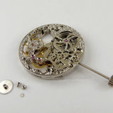 For ETA 6498 Movement Accessories 27.4mm Mechanical Silver Skeleton Hand Winding Watch Movement Replace Repair Parts 17 Jewels
