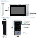 2-Wires Intercom System,7 Inch 1080P WiFi Touch Screen Video Doorphone System, 32G Card, Code Password Tuya App IC Card Unlock