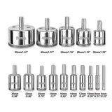 16PCS Diamond Drill Bits Diamond Hole Saw Kit 6-50mm with Guide for Tile Glass Ceramic Marble Granite