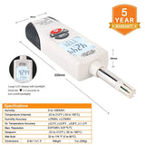 Handheld Digital Humidity Temperature Meter with Dew Point and Wet Bulb Temperature, Dual Display Temperature & Humidity