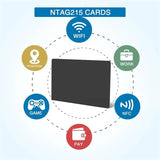 Electronic Access Control Black Card Ntag215 Chip Label 60Pcs Smartphone Business Card Can Be Used For Security
