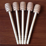 100pcs 15cm Wood Honey Dipper Stick Spoon Dip Drizzler Server for Honey Jar Dispense