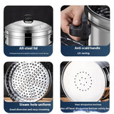 2025 Commercial Multi-Layer Electric Steamer - Large Capacity Non-Magnetic Stainless Steel with Timing Function