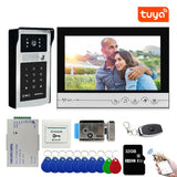 New 9 inch 4in1 Unlock Wifi Doorbell Video Intercom System Video Door Phone Password Camera with Electric Control Door Lock