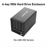 4-bay 10Gb External Hard Drive Enclosure (DAS), Plug and Play, Supports SATA Hard Drives, D4-USB-10G