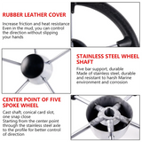 Marine Yacht Stainless Steel 13.5 Inch Steering Wheel For Boat Marine Yacht Ship Accessories
