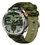 Sports Smartwatch Men With Flashlight Compass BT Calls Voice Assistant Watchproof Heart Rate Monitor Remote Control Photography
