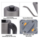 0.8L Gooseneck Electric Kettle 600W Pour Over Kettle for Coffee Tea Boil Dry Guard Fast Hot Water Boiler EU Plug 220V