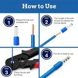 1900pcs Wire Ferrules Kit AWG 22-10 Copper Insulated Cord Pin End Terminal Cable Ferrules Wire Ends Terminal Crimp Connectors