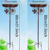 New Heavy Duty Metal Construction Double Use Outdoor Bird Bath And Feeder With Lawn Spikes Installation for Climbing Plant