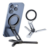 Magnetic Folding Phone Holder Aluminum Alloy Smartphone Desk Stand Multifunctional Portable Desktop Phone Mount