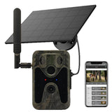 4G Trail Camera Photo Traps with 7500mAh Solar Panel 4MP 2K Video Cloud Storage Live Views Wide Angel Detection for Hunting