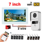 1080P 10 Inch 7" Touch Screen Wifi Video Doorbell, Smart TUYA Home Video Intercom 32G Card Rceord Kit Monitor ID Unlcok 2 Wire
