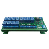 12 Channel DC12/24V NPN Digital Input Output UART RS485 Relay Module Modbus RTU DIN35 Rail Box Board for Machine Control PLC PTZ