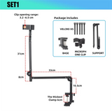 E-Easy To Use-Foldable Recording Microphone Holder Suspension Boom Scissor Arm Stand Holder With Mic Clip Table Mounting Clamp