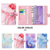 Save Money A6 Budget Binder with Zipper Cash Envelopes PU Leather Money Saving Binder Expense Sheets Cashew Flowers