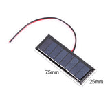 4V 0.2W Epoxy Solar Panel 8 Solar Cells 2 Wires 75x25mm for DIY Solar Projects
