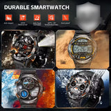 KT76 Sports Smartwatch Men With Flashlight 1.53-inch HD Screen BT Calls 3ATM Waterproof Compass Health Monitor