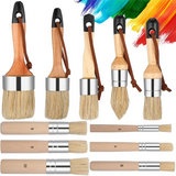 E-Easy To Use-11Pcs Chalk Stencil Brushes Set Wooden Handle Template Brushes For Chalk Paint Stencil Projects Furniture DIY Art