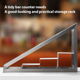 Stainless Steel Syrup Storage Rack for Coffee Bar with Round Holes and Thickened Material Stable Base for Kitchen Display Stand