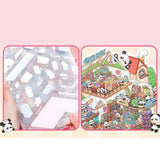 2.0 Plus Size Miniature Landscape Sticker Collection 6-in-1 Decompression DIY Cabin Scene Sticker PET Cartoon