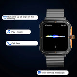D09 Outdoor Sports Smartwatch Men Metal Craftsmanship Mechanical Design 2-Tone Strap 1.9 Inch IPS DAFIT App 128MB Memory BT Call