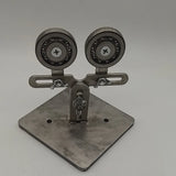 Stainless Steel Glass Rolling Tool - Dual Wheel Roller for Lampworking, Glass Rod/Pipe Straightening & Heating (≥3mm)