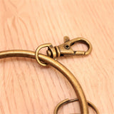 20pcs Large Vintage Alloy Key Rings Bronze Round Keychain Key Holder