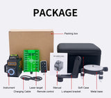 Ponbos Portable Mini Auto Self-leveling Nivel Laser Level 360 High Precision Lazer Level 12 Lines 3D Green Laser Measuring Tool