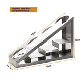Stainless Steel Syrup Storage Rack for Coffee Bar with Round Holes and Thickened Material Stable Base for Kitchen Display Stand